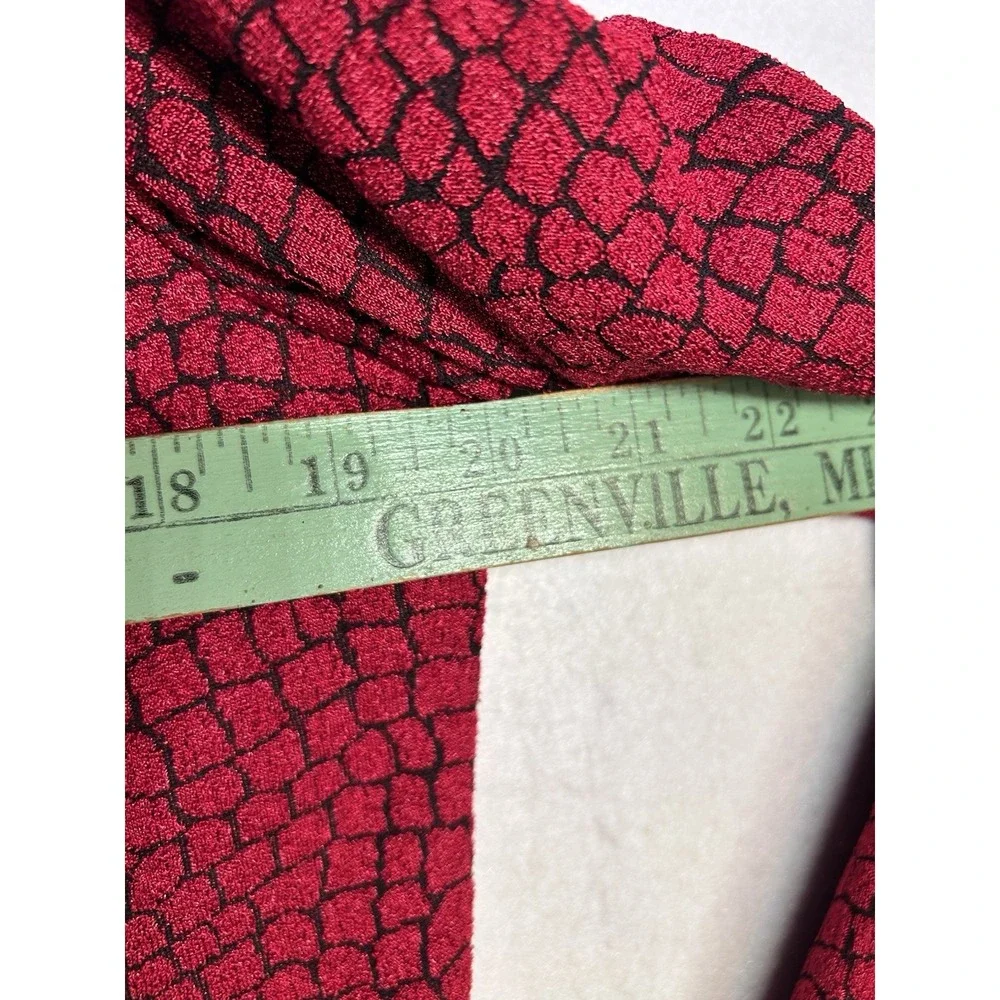 Leslie Fay Vintage Women's Petite Red/Black Animal Print Button Jacket 14P
